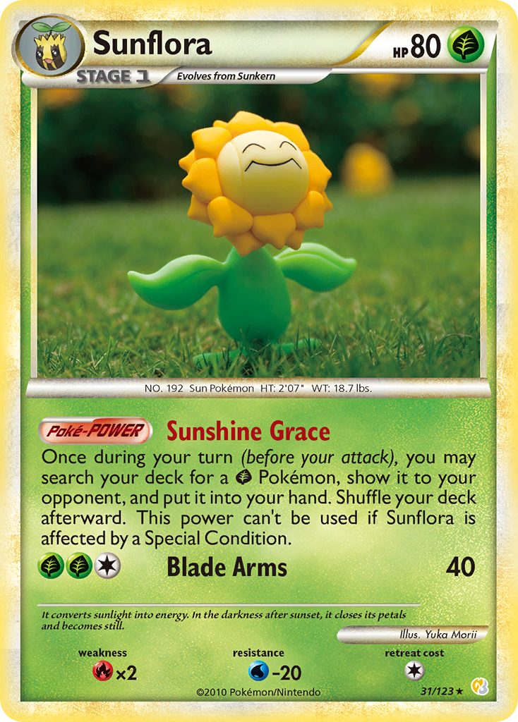 Sunflora – HeartGold & SoulSilver 31/123 Pokémon card