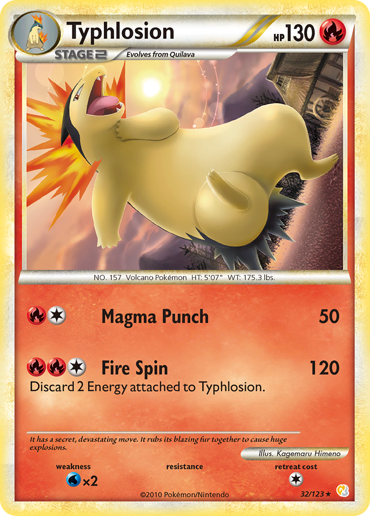 Typhlosion – HeartGold & SoulSilver 32/123 Pokémon card