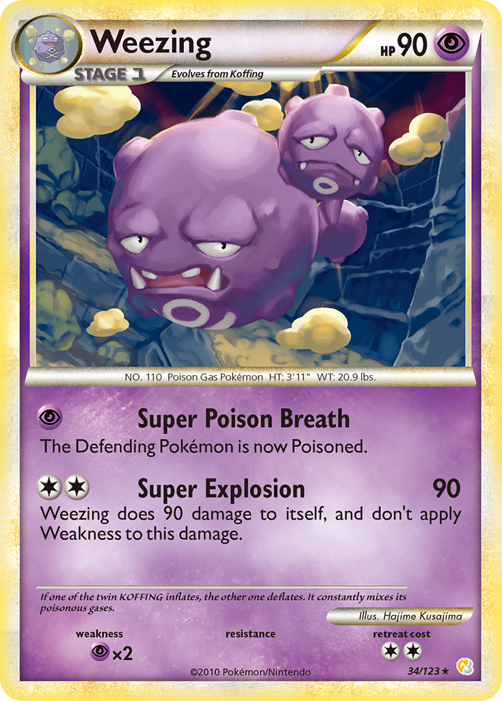 Weezing – HeartGold & SoulSilver 34/123 Pokémon card
