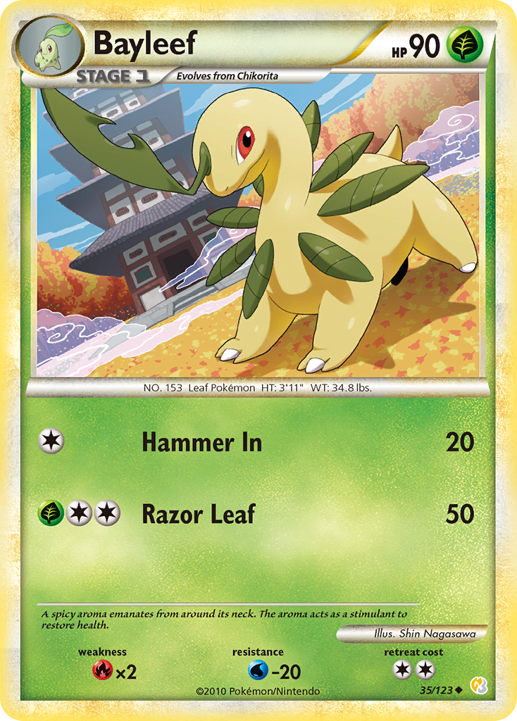 Bayleef – HeartGold & SoulSilver 35/123 Pokémon card