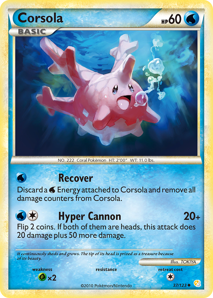 Corsola – HeartGold & SoulSilver 37/123 Pokémon card
