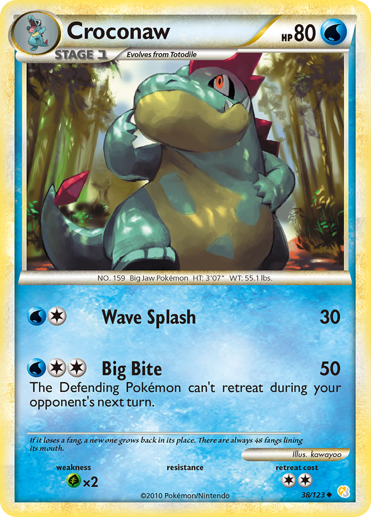 Croconaw – HeartGold & SoulSilver 38/123 Pokémon card