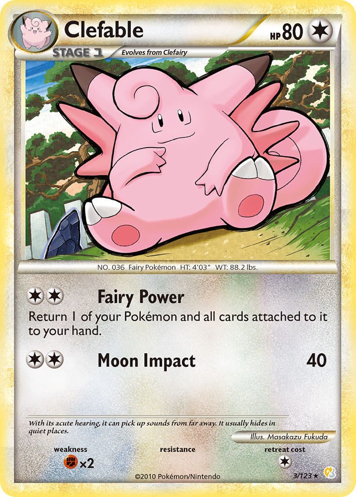 Clefable – HeartGold & SoulSilver 3/123 Pokémon card