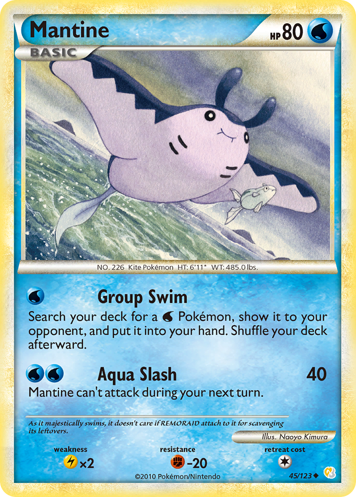 Mantine – HeartGold & SoulSilver 45/123 Pokémon card
