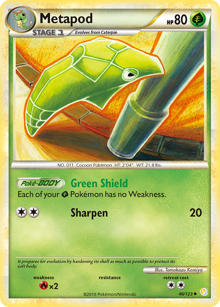 Metapod – HeartGold & SoulSilver 46/123 Pokémon card