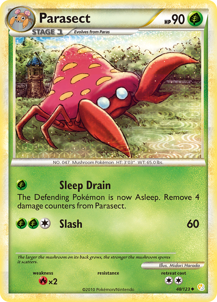 Parasect – HeartGold & SoulSilver 48/123 Pokémon card