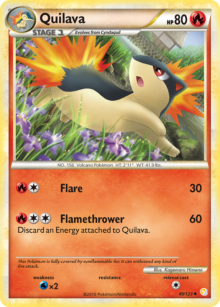 Quilava – HeartGold & SoulSilver 49/123 Pokémon card