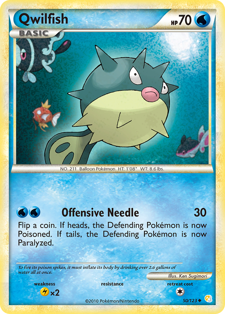Qwilfish – HeartGold & SoulSilver 50/123 Pokémon card