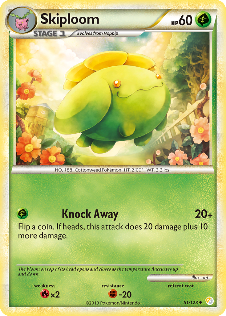 Skiploom – HeartGold & SoulSilver 51/123 Pokémon card