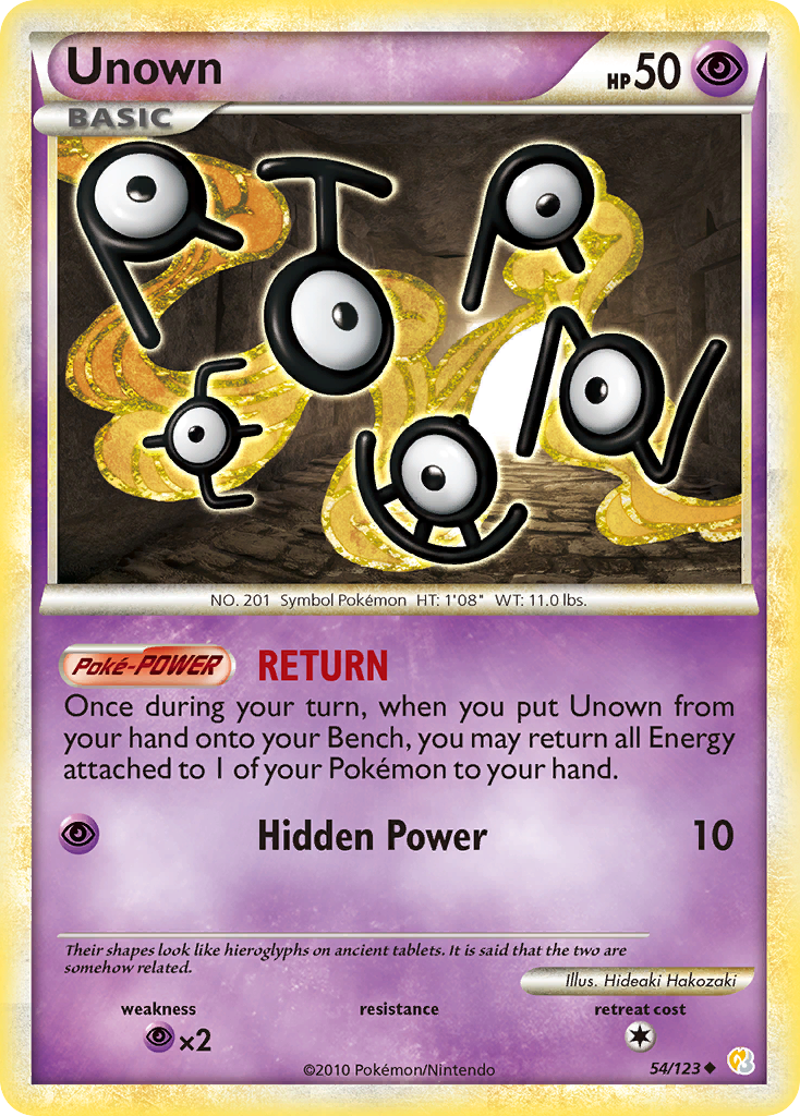 Unown – HeartGold & SoulSilver 54/123 Pokémon card