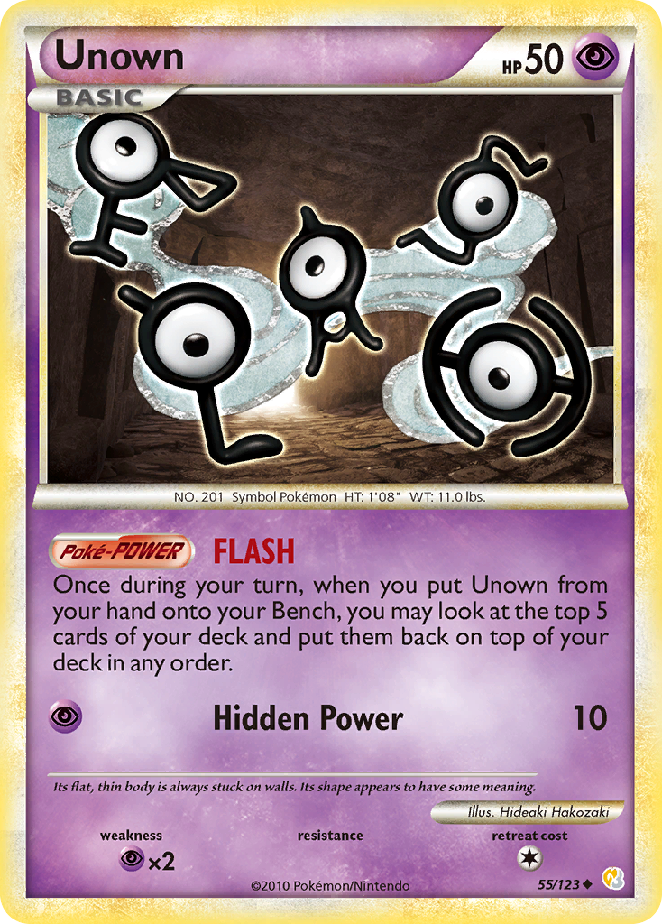 Unown – HeartGold & SoulSilver 55/123 Pokémon card