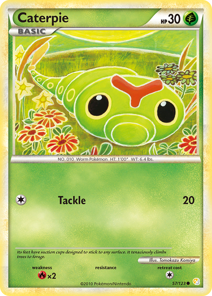 Caterpie – HeartGold & SoulSilver 57/123 Pokémon card