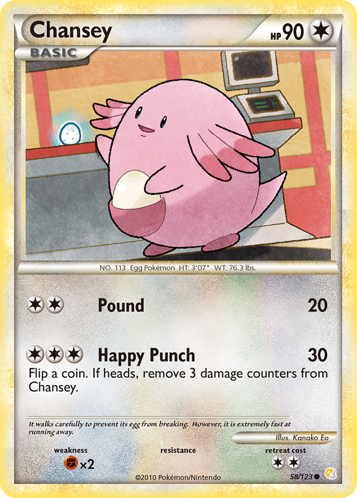 Chansey – HeartGold & SoulSilver 58/123 Pokémon card