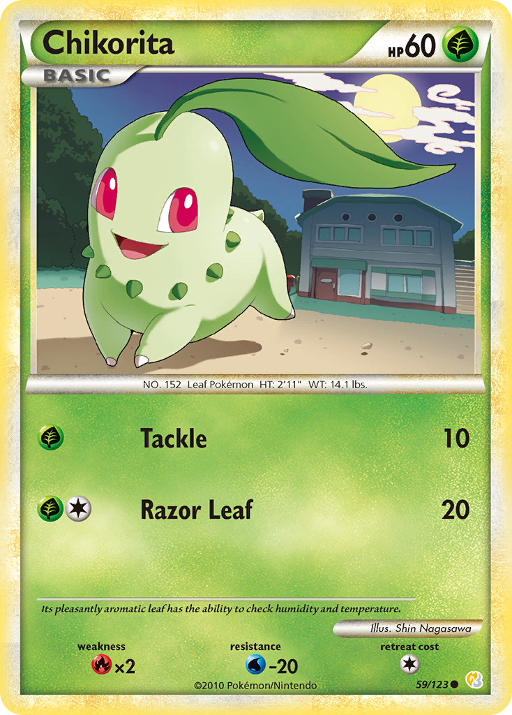 Chikorita – HeartGold & SoulSilver 59/123 Pokémon card