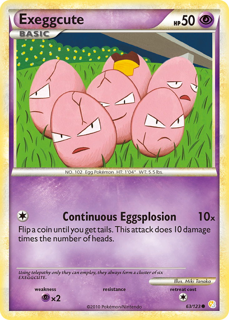 Exeggcute – HeartGold & SoulSilver 63/123 Pokémon card