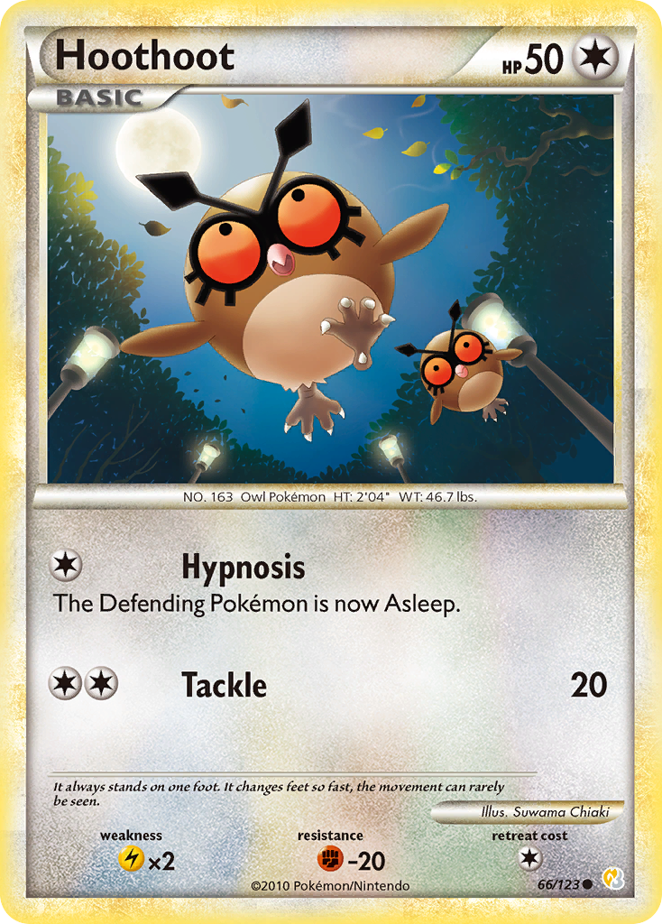 Hoothoot – HeartGold & SoulSilver 66/123 Pokémon card
