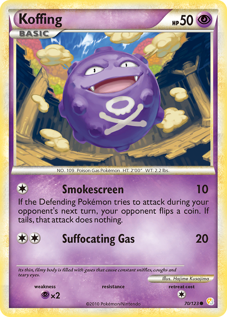 Koffing – HeartGold & SoulSilver 70/123 Pokémon card