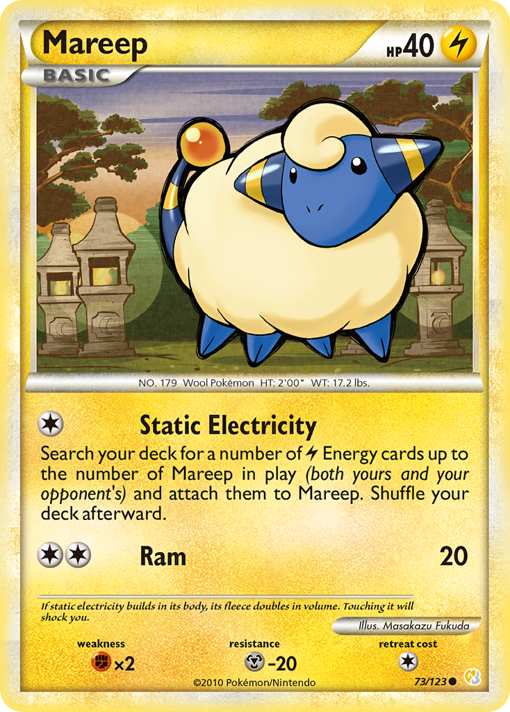 Mareep – HeartGold & SoulSilver 73/123 Pokémon card