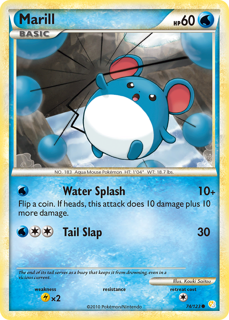 Marill – HeartGold & SoulSilver 74/123 Pokémon card