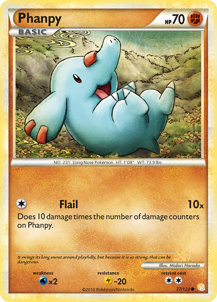 Phanpy – HeartGold & SoulSilver 77/123 Pokémon card