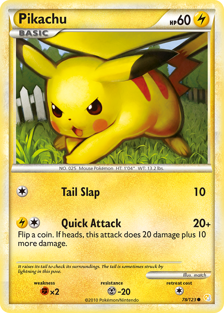 Pikachu – HeartGold & SoulSilver 78/123 Pokémon card
