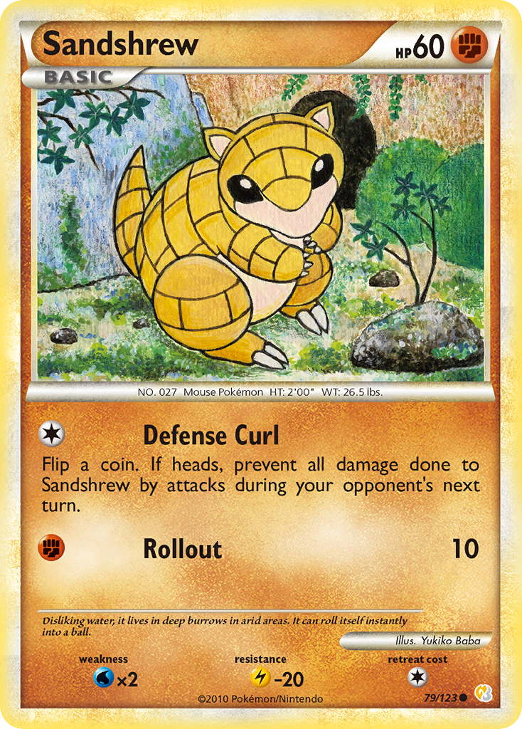 Sandshrew – HeartGold & SoulSilver 79/123 Pokémon card