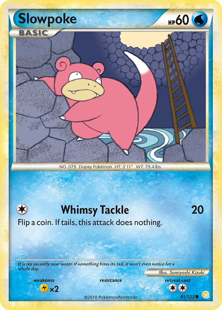 Slowpoke – HeartGold & SoulSilver 81/123 Pokémon card