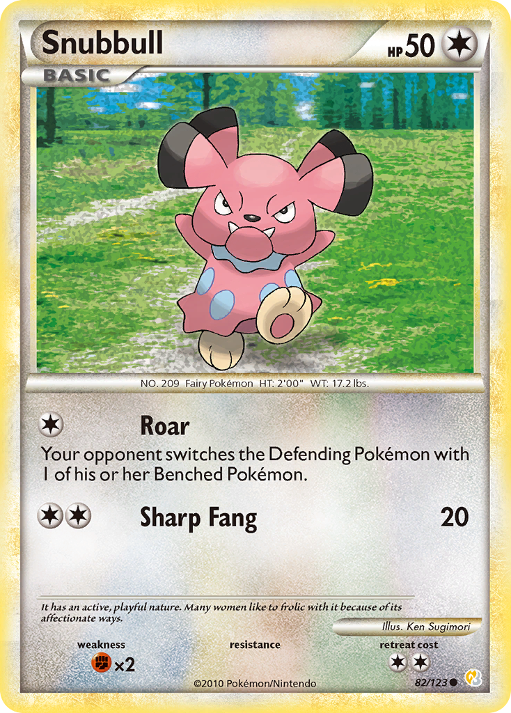 Snubbull – HeartGold & SoulSilver 82/123 Pokémon card