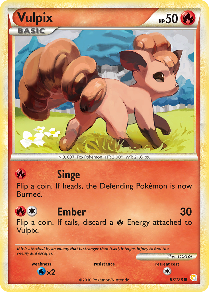 Vulpix – HeartGold & SoulSilver 87/123 Pokémon card