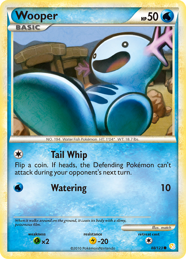 Wooper – HeartGold & SoulSilver 88/123 Pokémon card