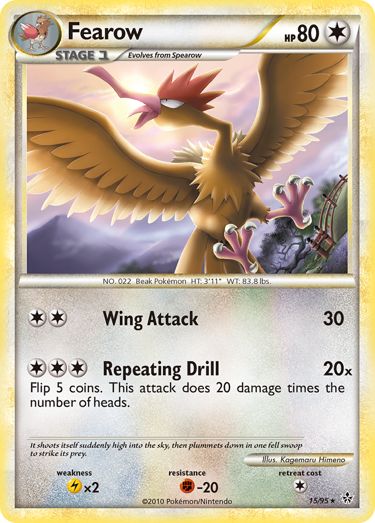 Fearow – HS—Unleashed 15/95 Pokémon card