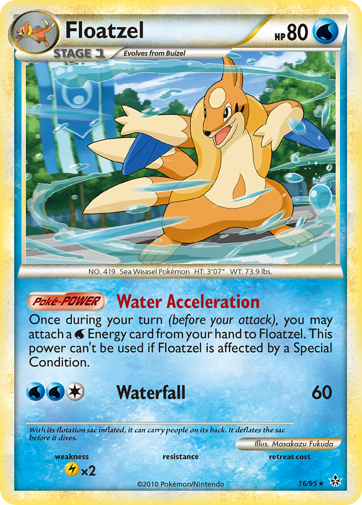 Floatzel – HS—Unleashed 16/95 Pokémon card