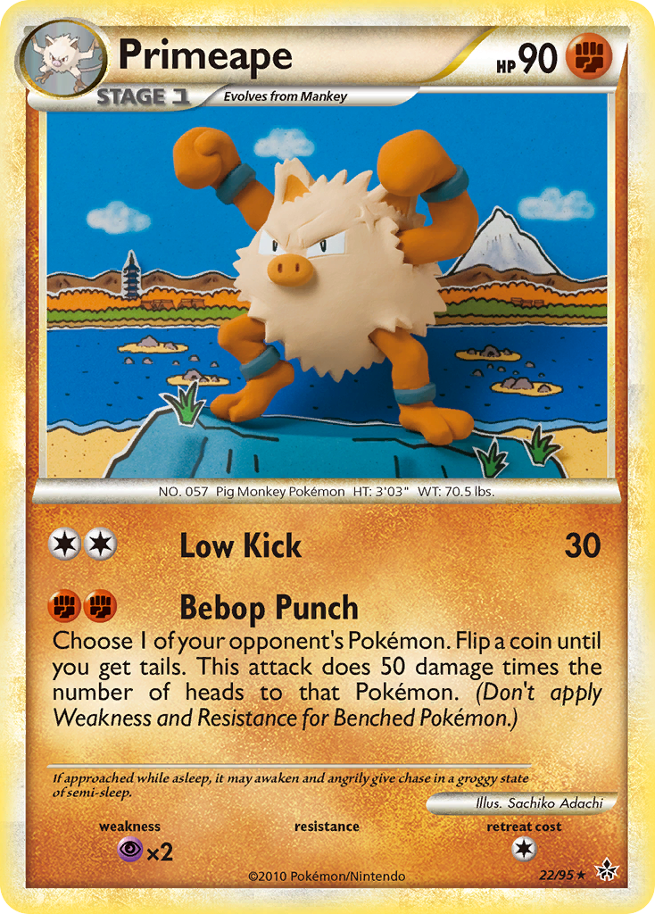 Primeape – HS—Unleashed 22/95 Pokémon card