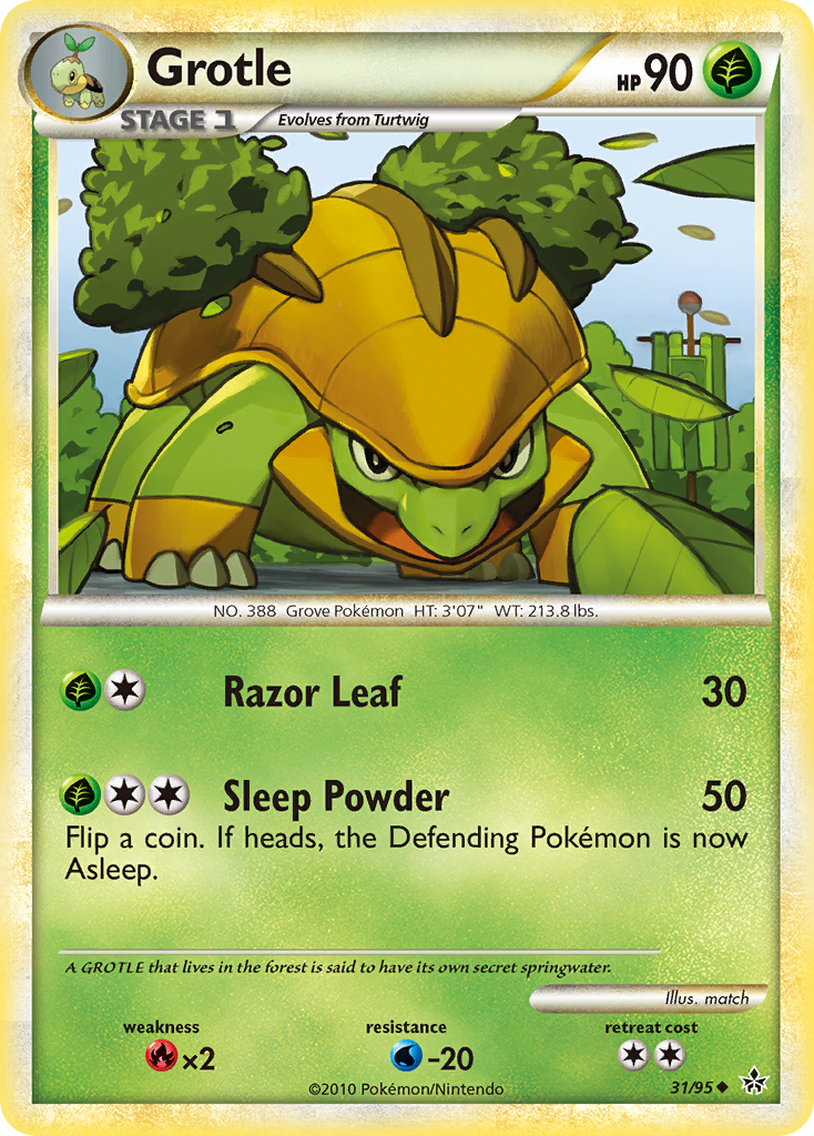 Grotle – HS—Unleashed 31/95 Pokémon card