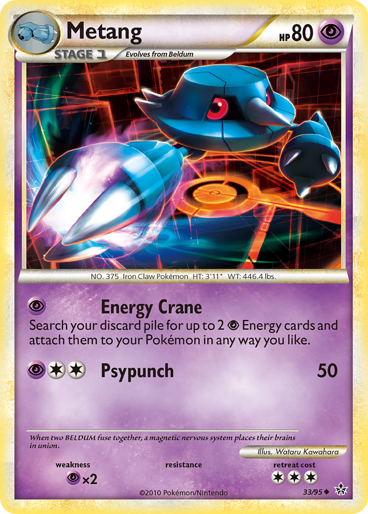 Metang – HS—Unleashed 33/95 Pokémon card