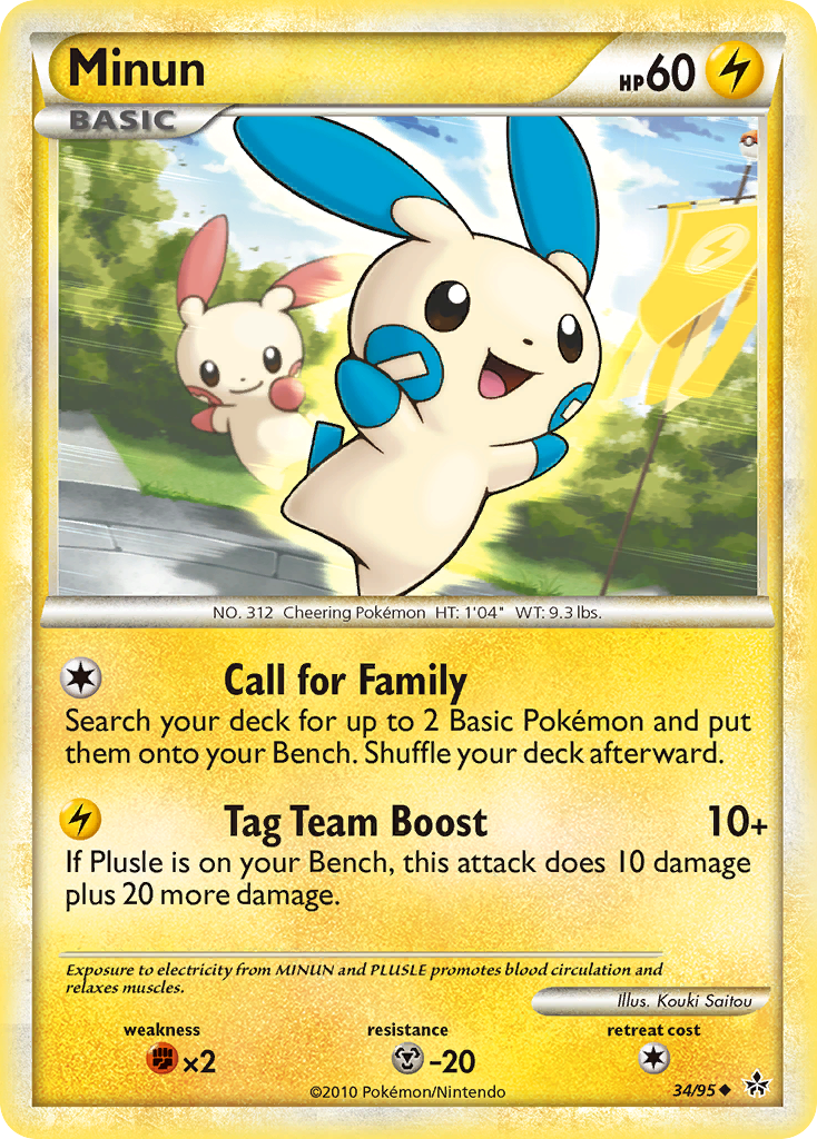 Minun – HS—Unleashed 34/95 Pokémon card