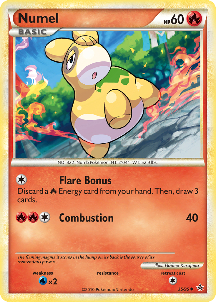 Numel – HS—Unleashed 35/95 Pokémon card