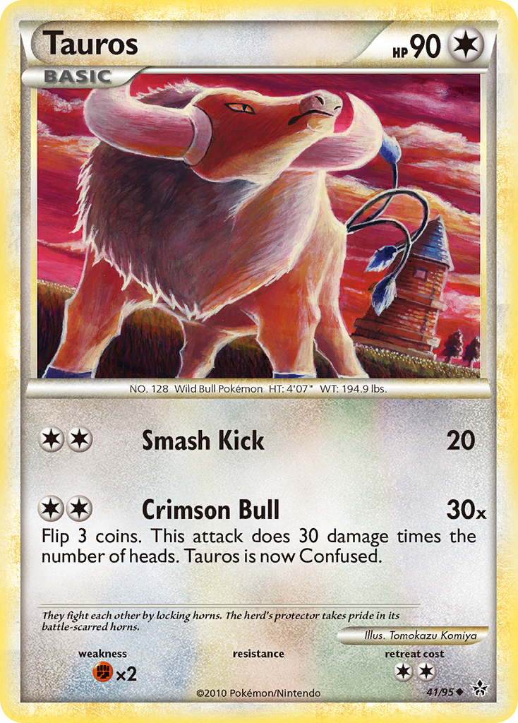 Tauros – HS—Unleashed 41/95 Pokémon card