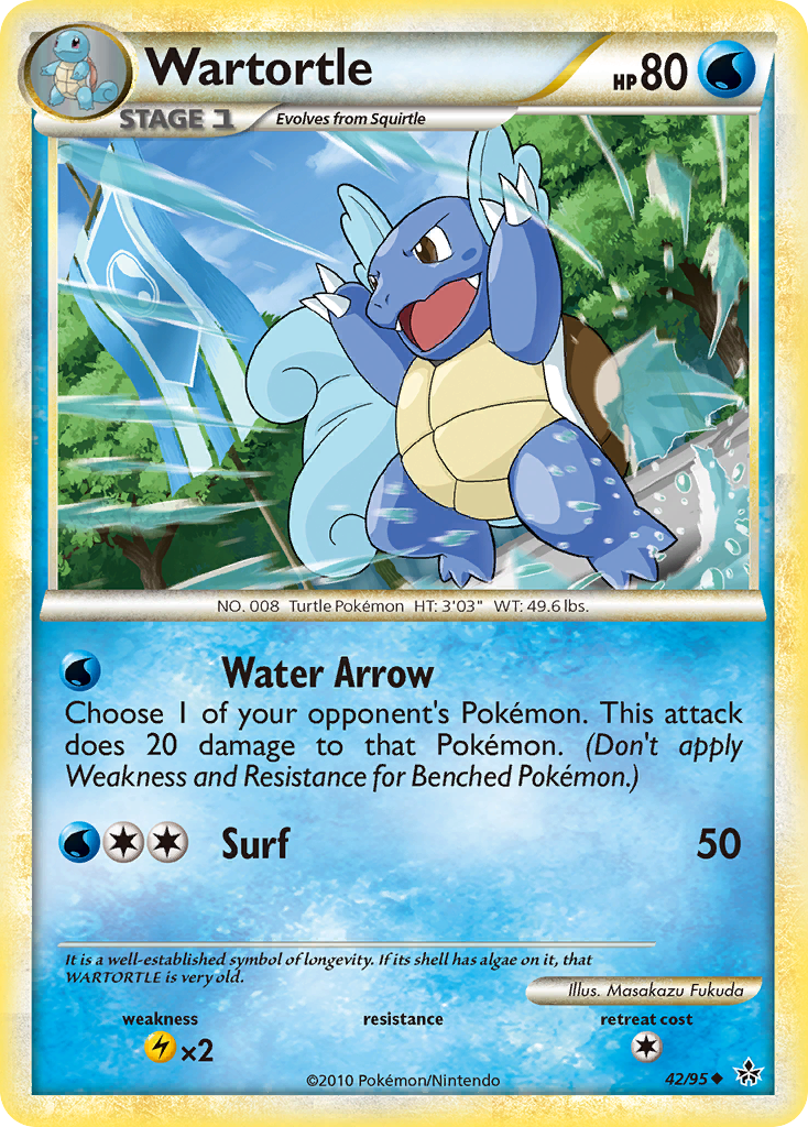 Wartortle – HS—Unleashed 42/95 Pokémon card