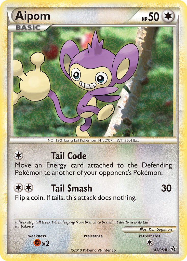 Aipom – HS—Unleashed 43/95 Pokémon card