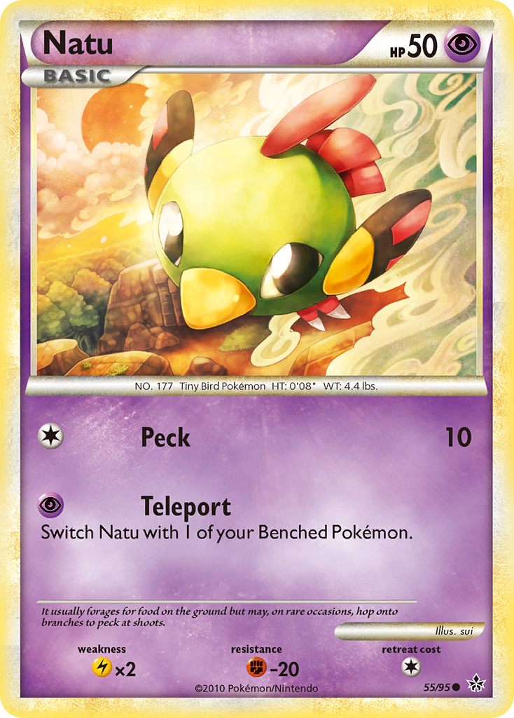 Natu – HS—Unleashed 55/95 Pokémon card
