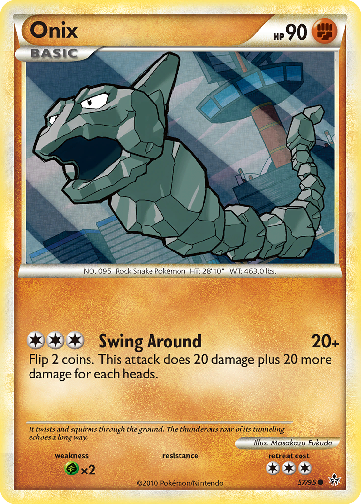 Onix – HS—Unleashed 57/95 Pokémon card