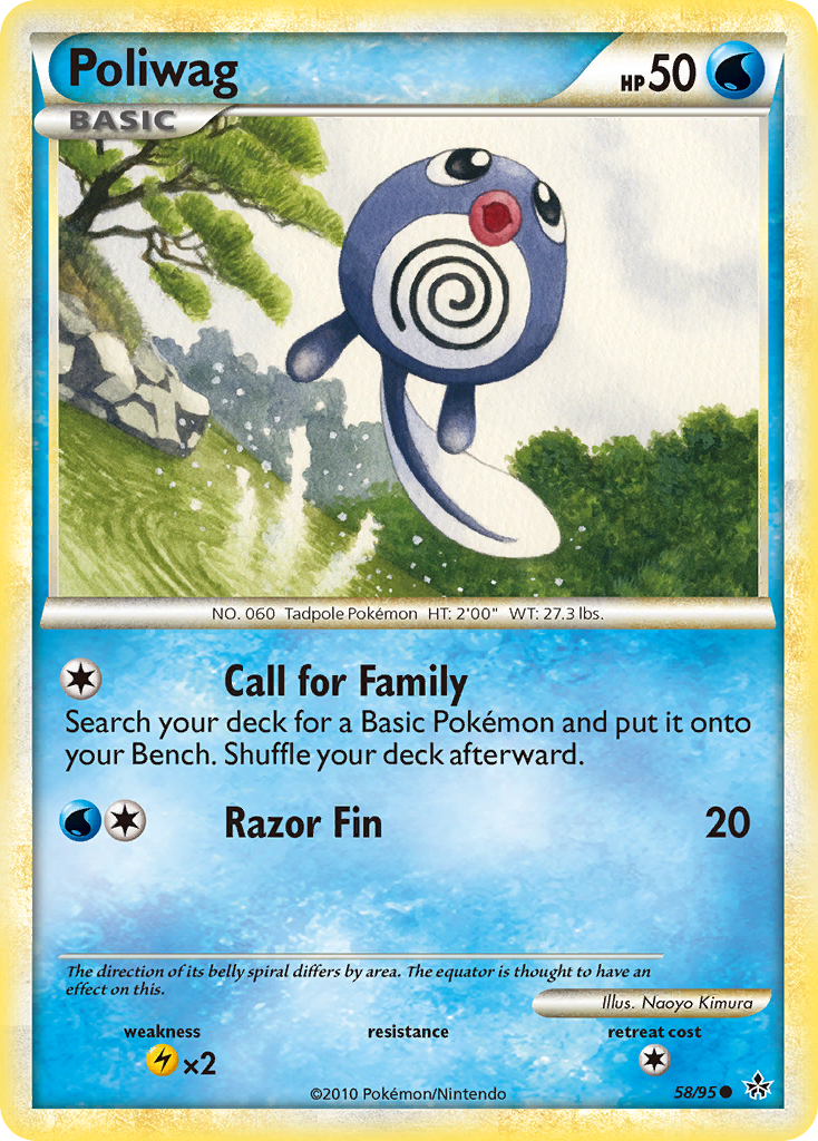 Poliwag – HS—Unleashed 58/95 Pokémon card
