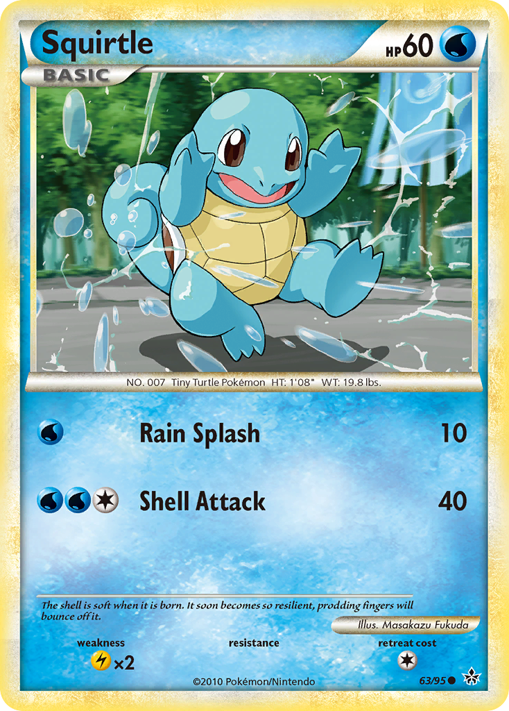 Squirtle – HS—Unleashed 63/95 Pokémon card