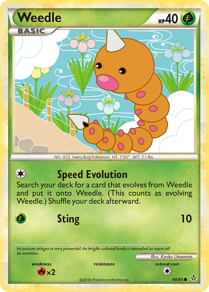 Weedle – HS—Unleashed 69/95 Pokémon card
