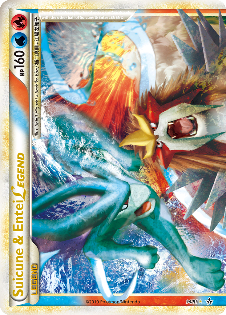 Suicune & Entei LEGEND – HS—Unleashed 94/95 Pokémon card