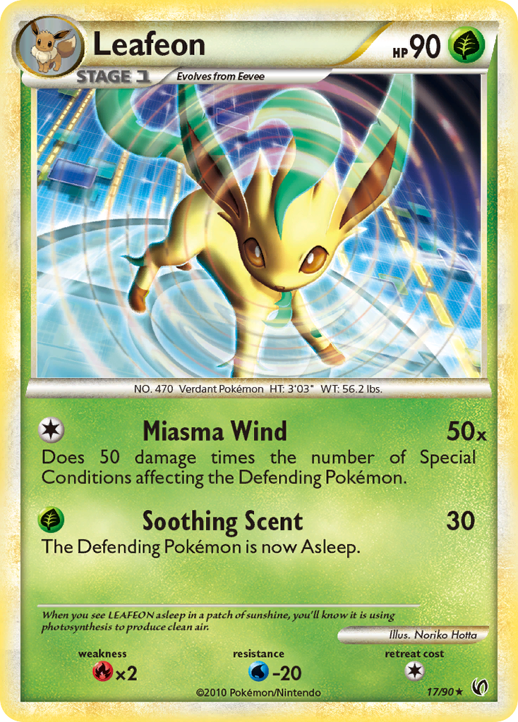 Leafeon – HS—Undaunted 17/90 Pokémon card