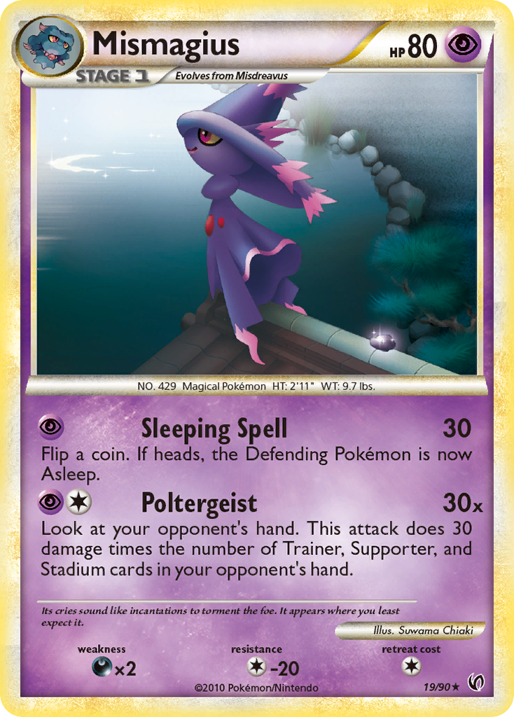 Mismagius – HS—Undaunted 19/90 Pokémon card