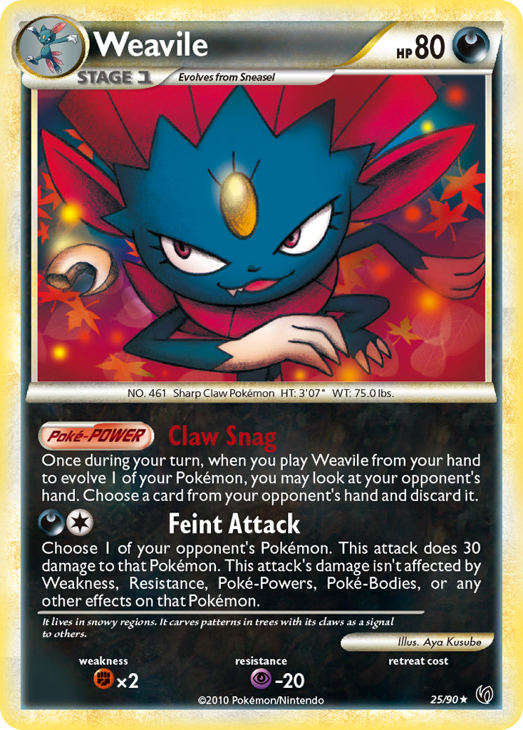 Weavile – HS—Undaunted 25/90 Pokémon card