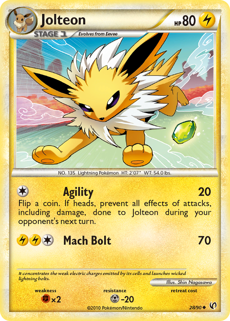 Jolteon – HS—Undaunted 28/90 Pokémon card